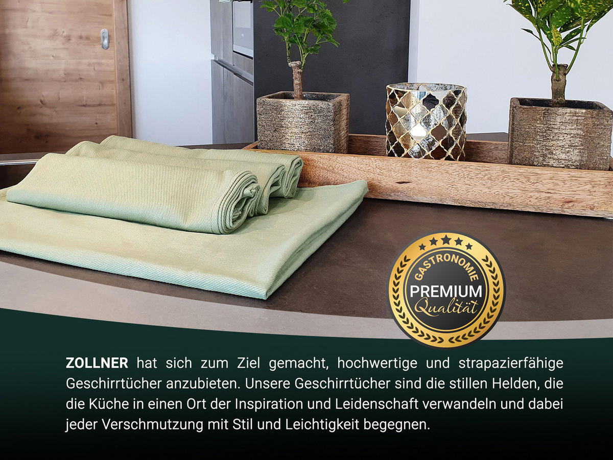 GESCHIRRTÜCHER, 5er-Set, 50x70 cm, 100% Baumwolle, Grün - Hellgrün, Textil (50/70cm) - Zollner