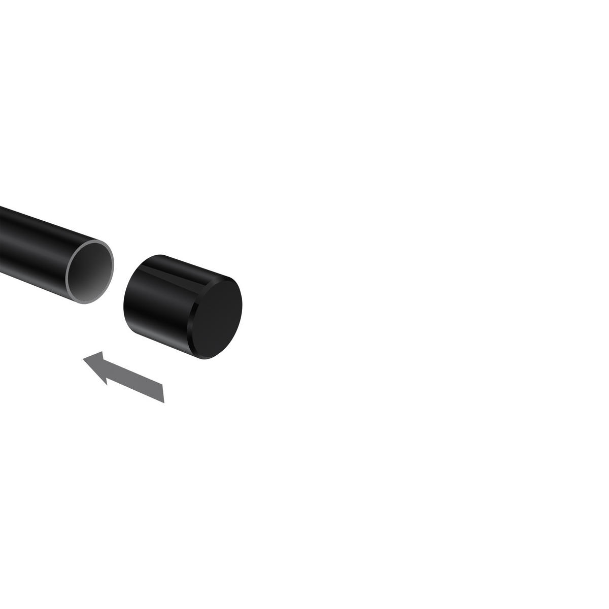 ENDSTÜCKE FÜR GARDINENSTANGEN 20 mm Ø, Santo Schwarz, Packung 2 Stück - Schwarz, Metall (2.5/2.5/2.5cm) - INTERDECO