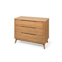 KOMMODE Nora, Natur Massiveiche - Beige, Holz (45/100cm) - WOODEK