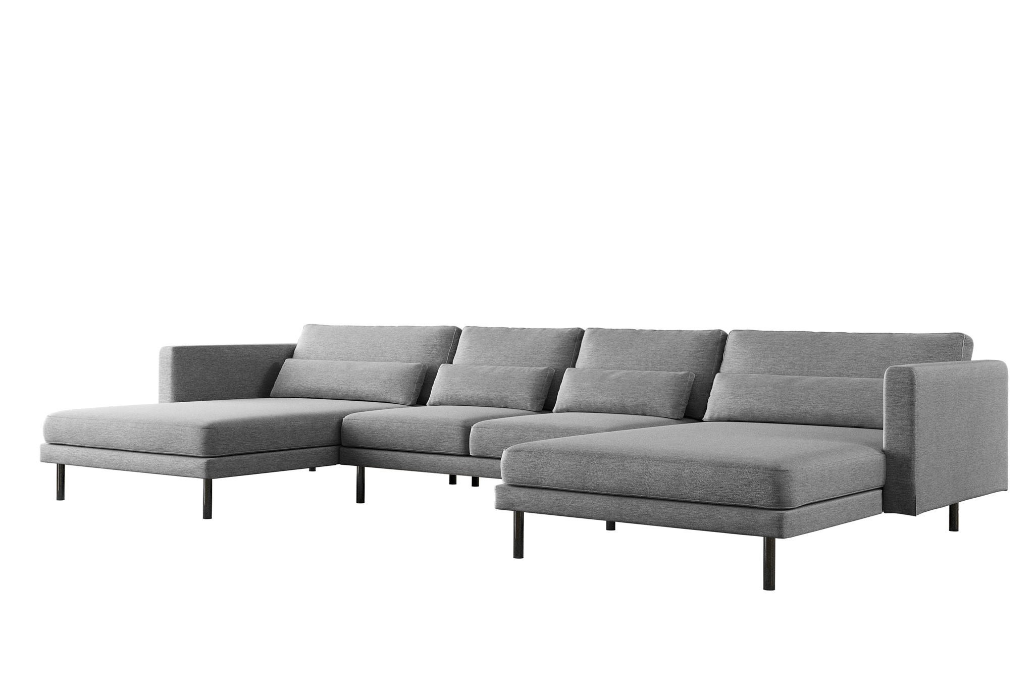 WOHNLANDSCHAFT Agada In Verita - Hellgrau, Holzwerkstoff/Textil (391/83/174cm) - Fun Möbel