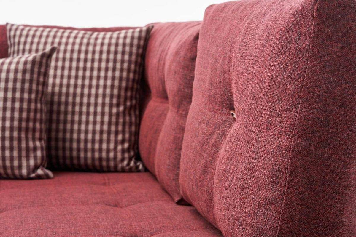 ECKSOFA mit rollbarer Schlaffunktion - Rot/Walnussfarben, Holzwerkstoff/Kunststoff (206/280cm) - myHomelando