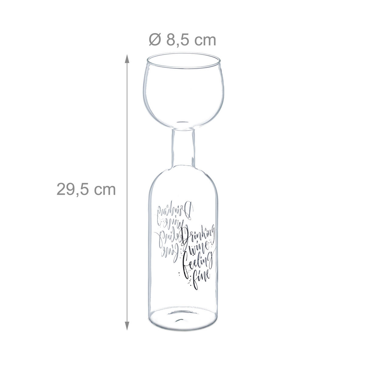 WEINFLASCHE - Transparent, Glas (0.75L) - Relaxdays