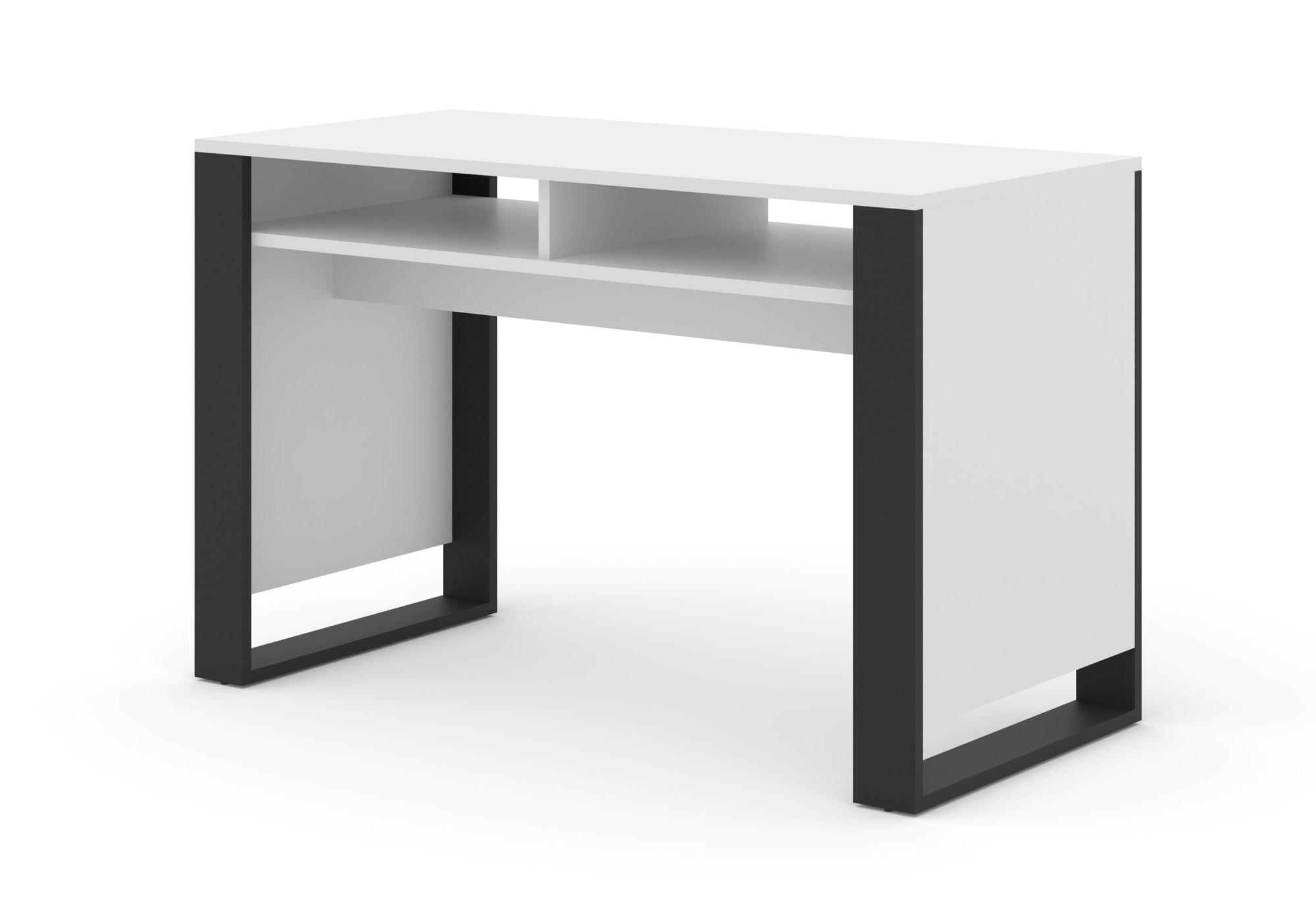SCHREIBTISCH Weiß, Schwarz 120/75/55 - Schwarz/Weiß, Holzwerkstoff (55/120/75cm) - RAUMHIRSCH FURNITURE