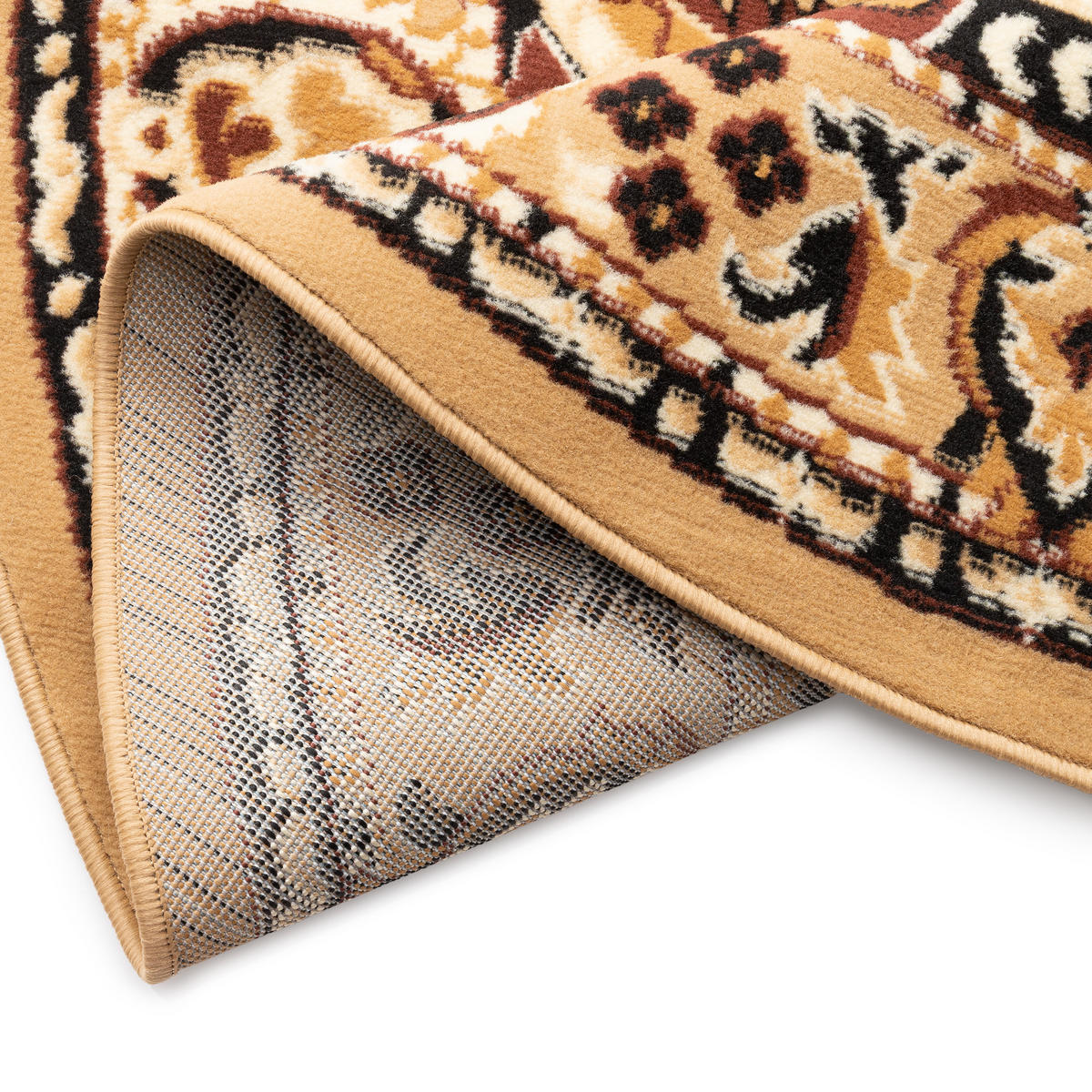 TEPPICH ATLAS rund beige medaillon 160/160 cm - Beige, Textil (160/160cm) - Tapiso