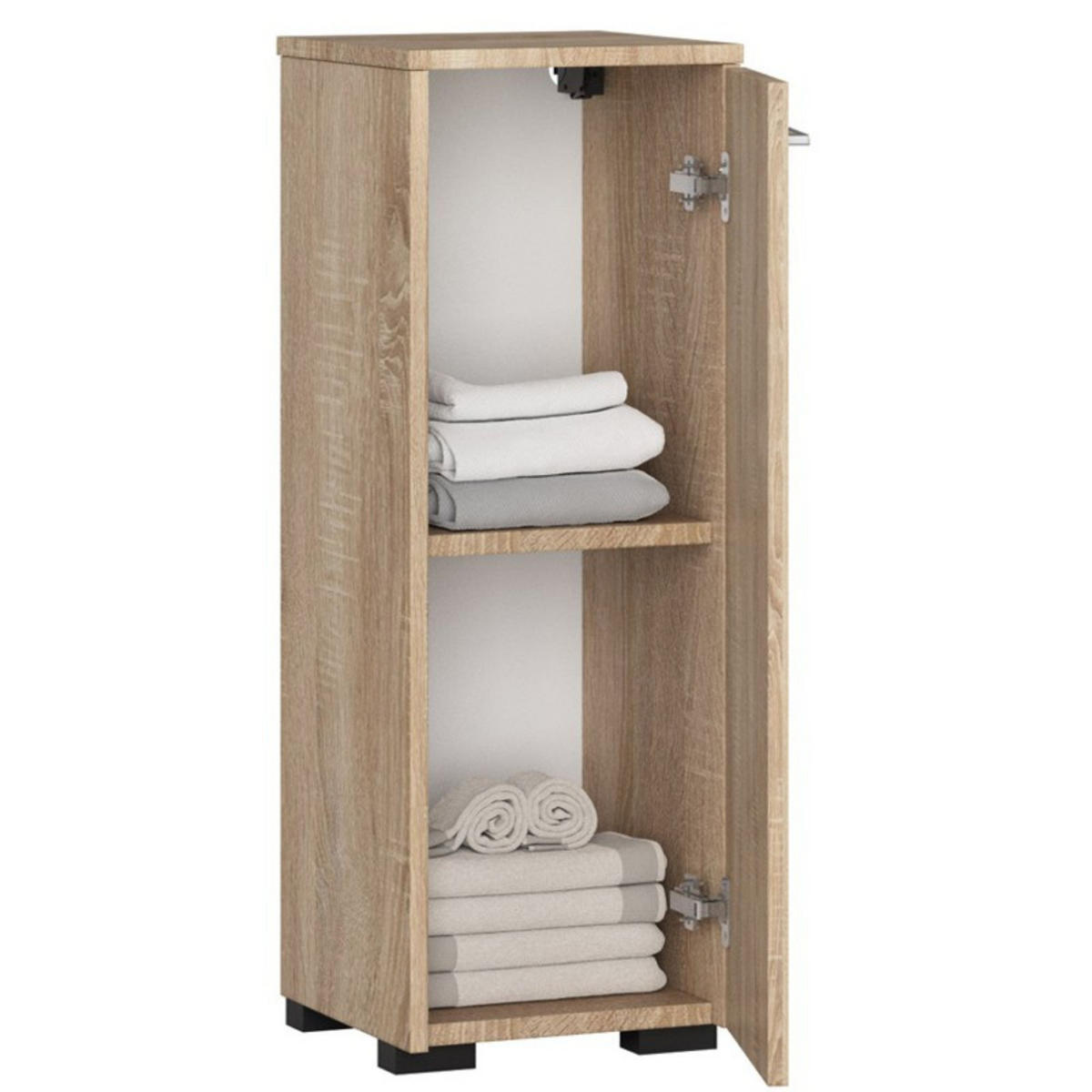 UNTERSCHRANK Sonoma-Eiche 30x30x85 cm - Silberfarben/Sonoma Eiche, Holzwerkstoff/Kunststoff (30/85/30cm) - Akord