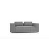 2-SITZER-SOFA Nova Hellgrau Cord - Hellgrau/Schwarz, Holz/Kunststoff (196/64/92cm) - S-Style Möbel