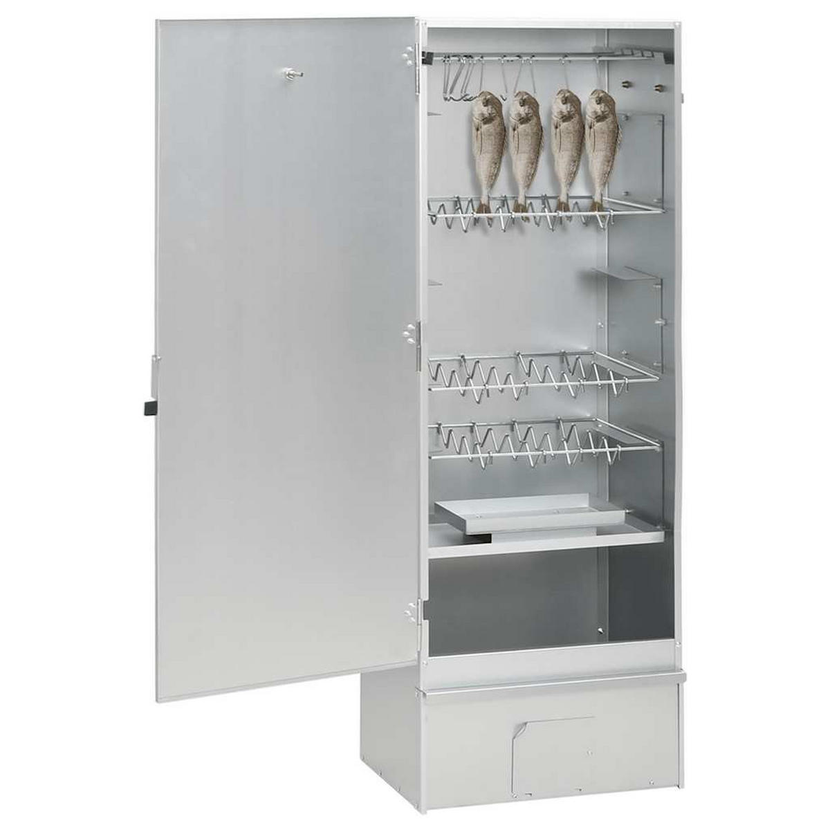 RÄUCHEROFEN Mit Kaltrauchgenerator Verzinkter Stahl - Silberfarben, Metall (44.5/110/29cm) - vidaXL