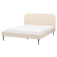 POLSTERBETT 160/200cm Helles Beige Flayat - Beige, Textil (160/200cm) - Beliani