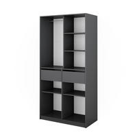 KLEIDERSCHRANK Elmo Anthrazit 100 x 200 cm mit 2 Schubladen - Anthrazit, Holzwerkstoff (100/200/50cm) - Vicco