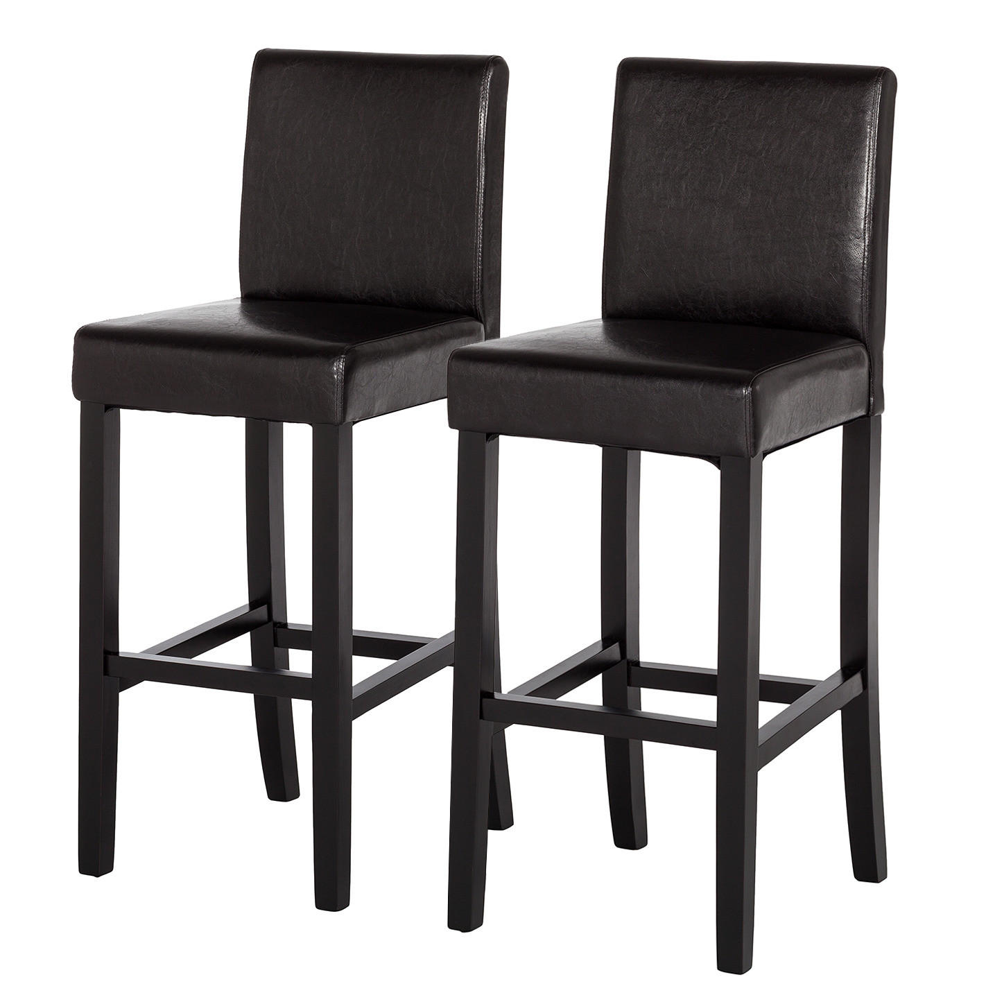BARSTUHL - 2er-Set - Kunstleder - Braun, Holz/Kunststoff (43/109/54cm) - home24