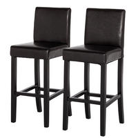 BARSTUHL - 2er-Set - Kunstleder - Braun, Holz/Kunststoff (43/109/54cm) - home24