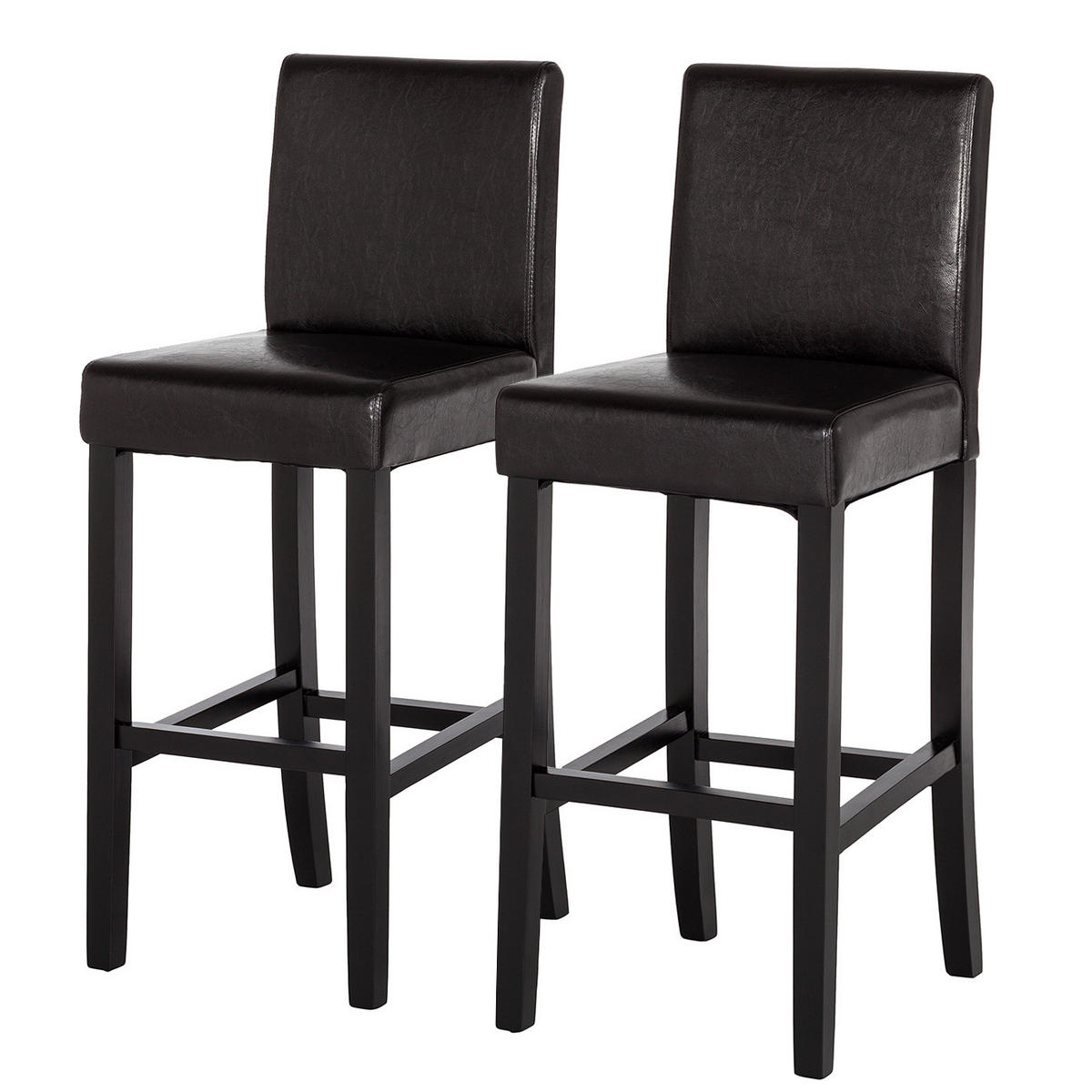 BARSTUHL - 2er-Set - Kunstleder - Braun, Holz/Kunststoff (43/109/54cm) - home24