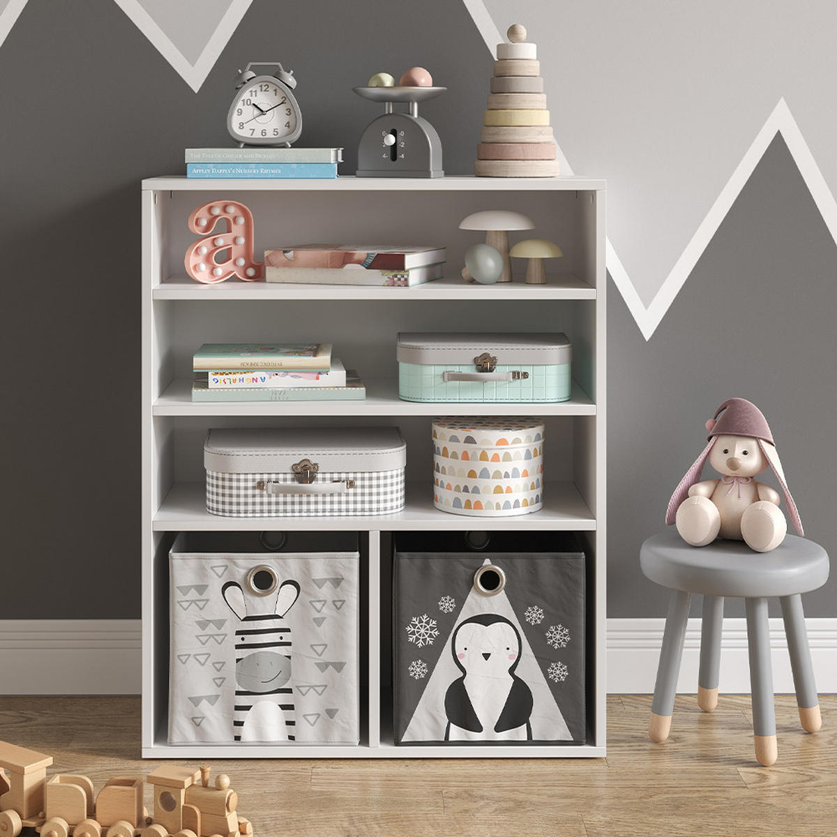 DĚTSKÁ POLIČKA Luigi Bílá - bílá, kompozitní dřevo (72/90.2/30.6cm) - Vicco