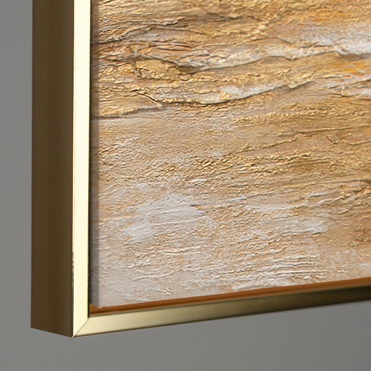 GEMÄLDE Meersegel Schattenfugenrahmen Gold 70x50 cm - Goldfarben, Holz (70/50cm) - YS-art gallery