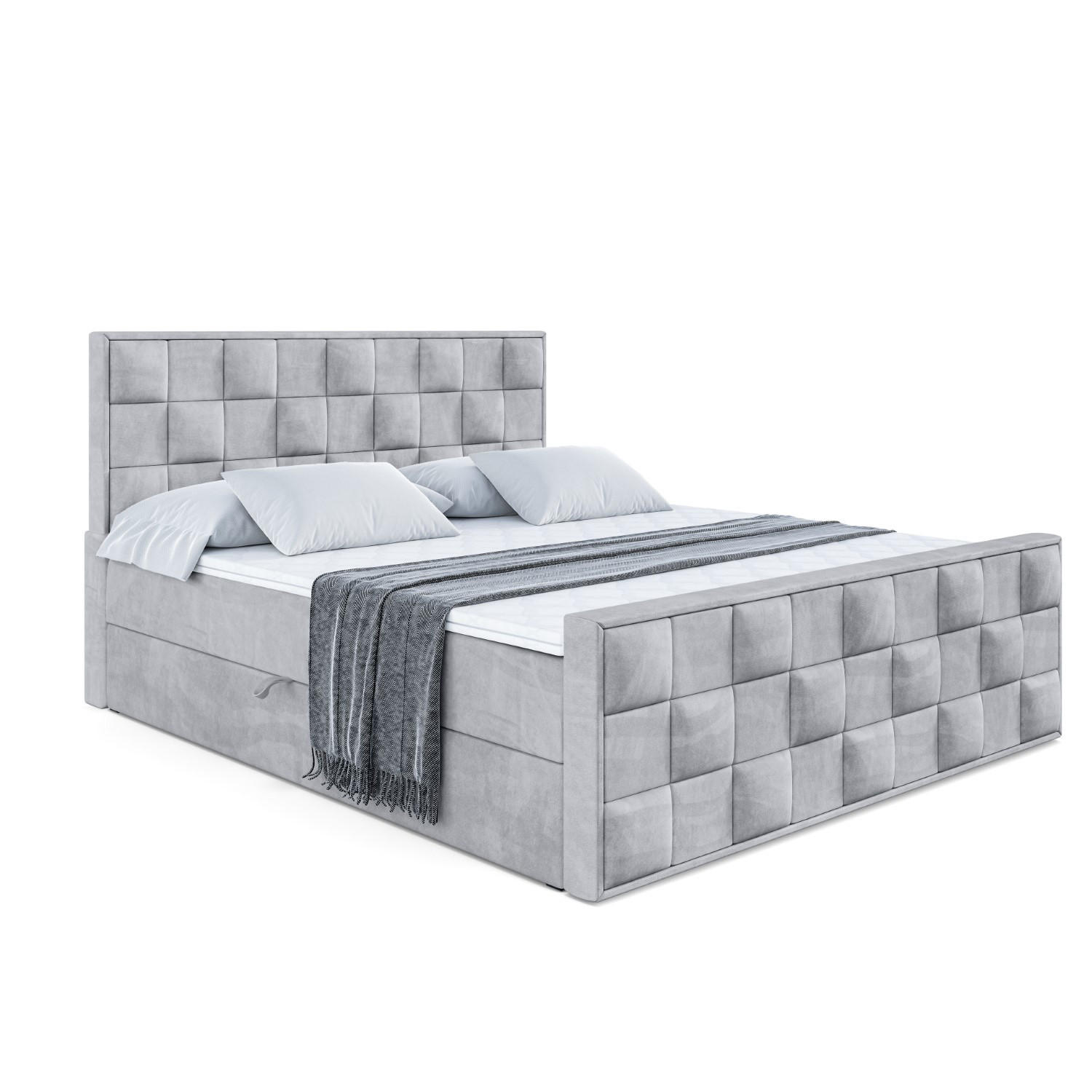 Altdecor Boxbett Hellgrau 160x200 cm