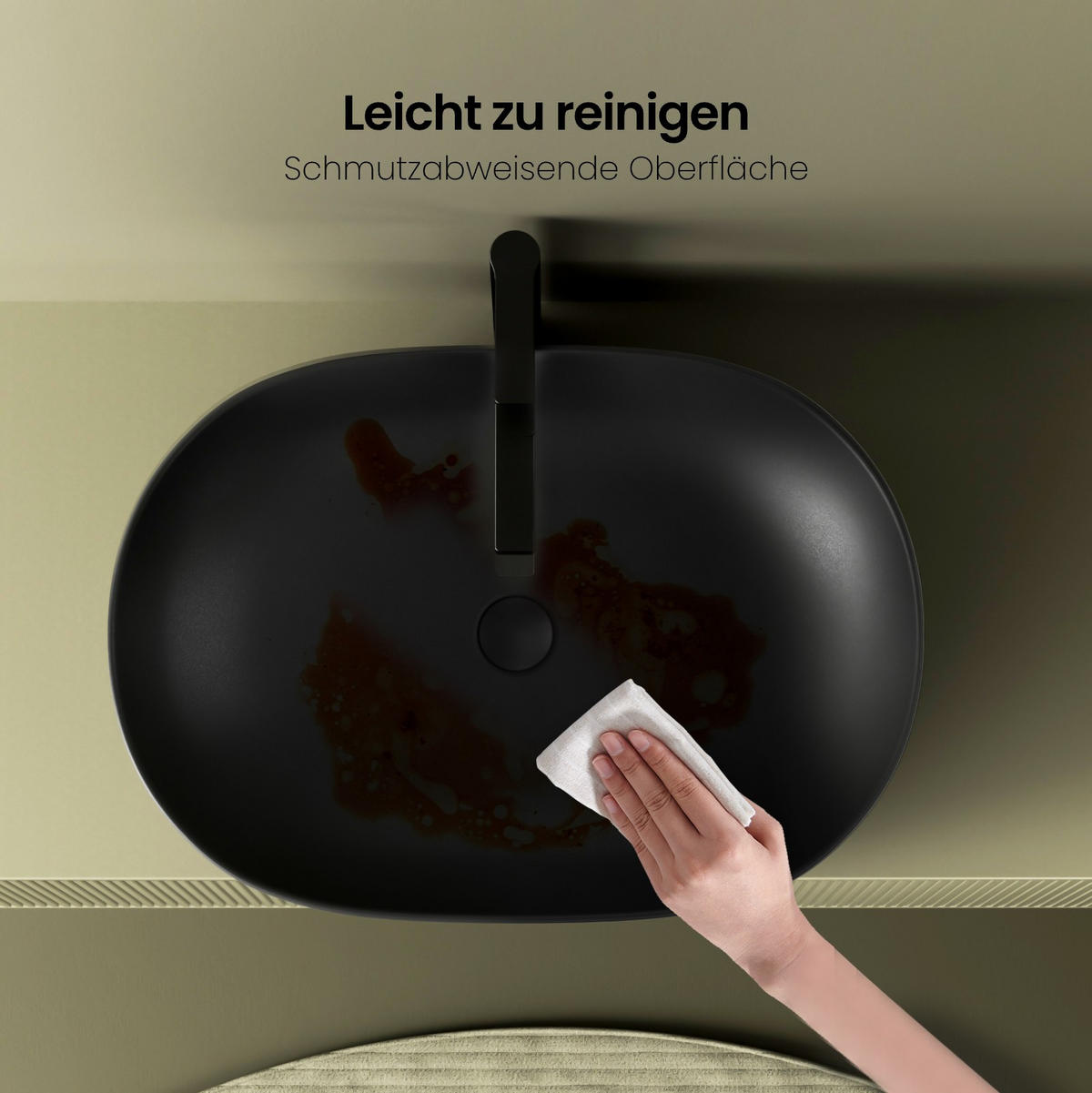 WASCHBECKEN Mattschwarz 60 / 41,5 / 13,5 cm - Schwarz, Keramik (41.5/13.5/60cm) - EMKE