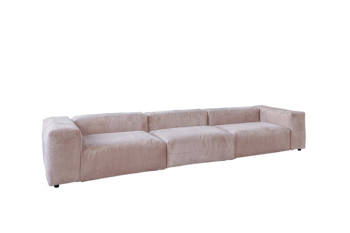 MODULSOFA MIA Taupe Cord - Taupe/Schwarz, Kunststoff/Textil (418/72/120cm) - KAWOLA