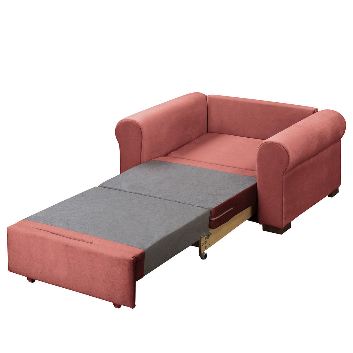 SCHLAFSOFA mit Husse - Buchefarben/Kupferfarben, Buchenholz/Textil (125/90/90cm) - home24