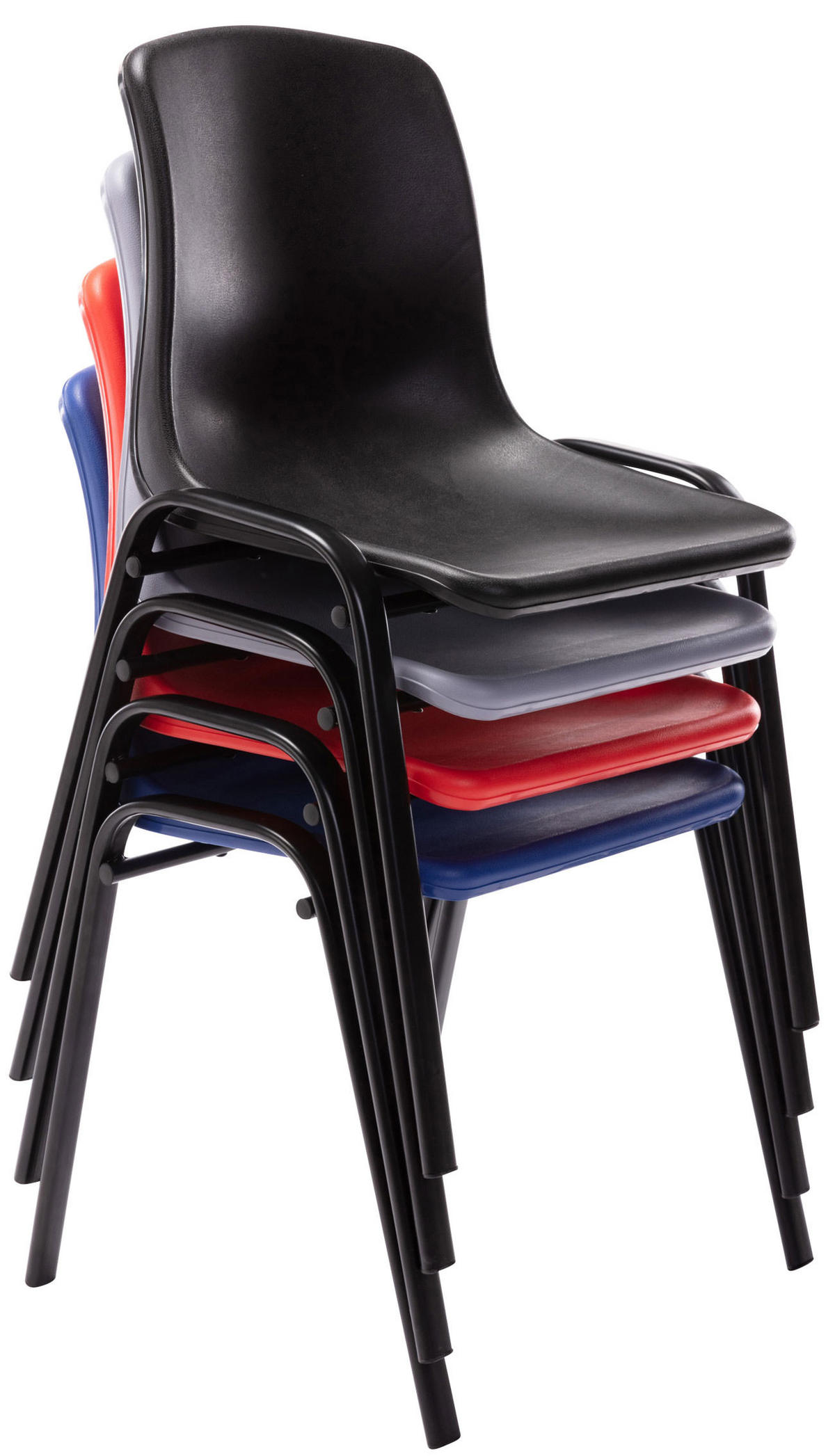 STAPELSTUHL Kunststoff schwarz - Schwarz, Kunststoff/Metall (47/76/52cm) - CLP