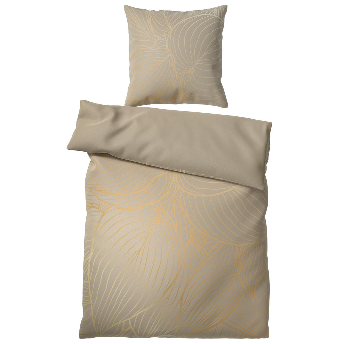 BETTWÄSCHE 2-teilig Hosta - Beige, Naturmaterialien (135/200cm) - Sanilo