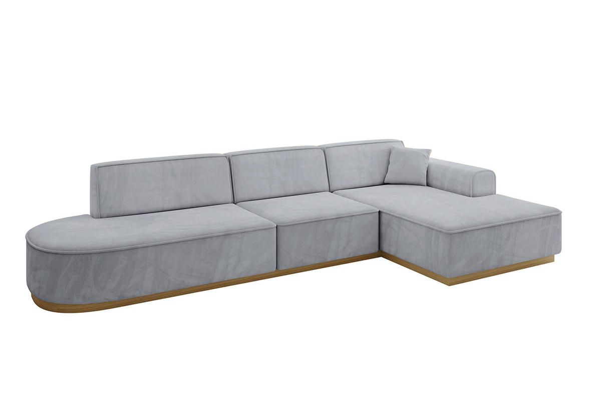 ECKSOFA Ottomane Rechts IREA-L2-v2 - 327x165x80 cm Grau - Titanfarben, Holzwerkstoff/Textil (327/165cm) - ALTDECOR