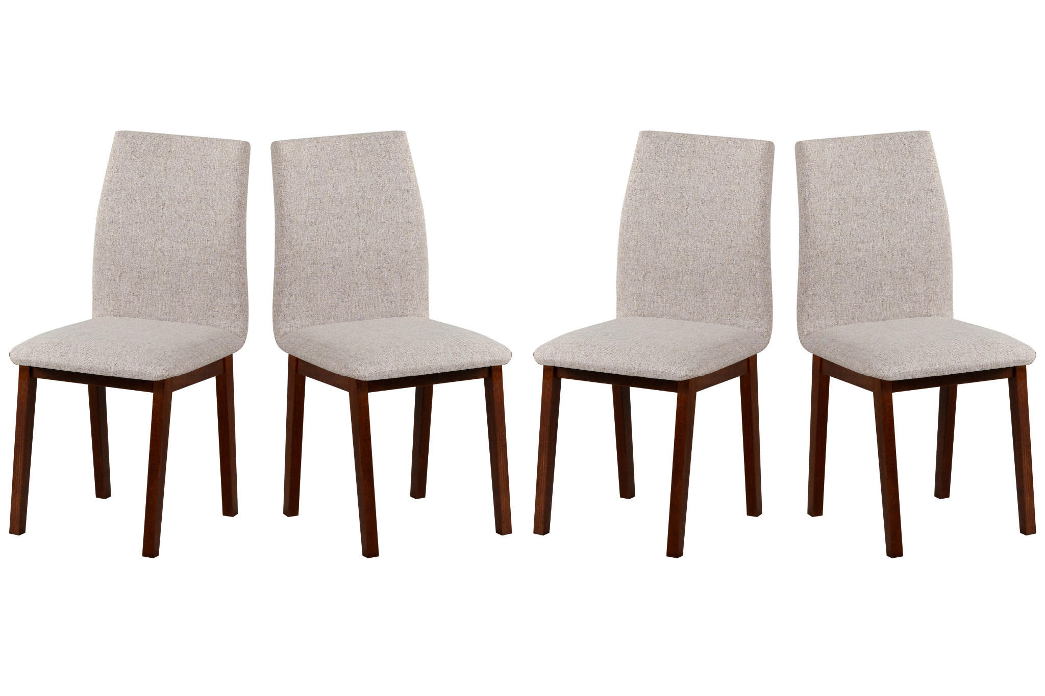 ESSZIMMERSTUHL- Set 4x LUNA 1 nussbaum, neve 13 - Beige/Nussbaumfarben, Holz (43/91/40cm) - Leaf Design