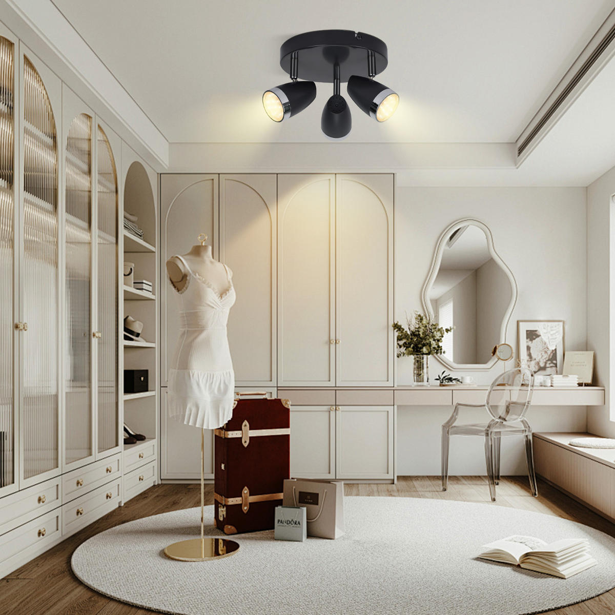 DECKENSTRAHLER Sternlic 15.5/19/60 cm - Grau, Kunststoff (60/15.5/19cm) - ZMH