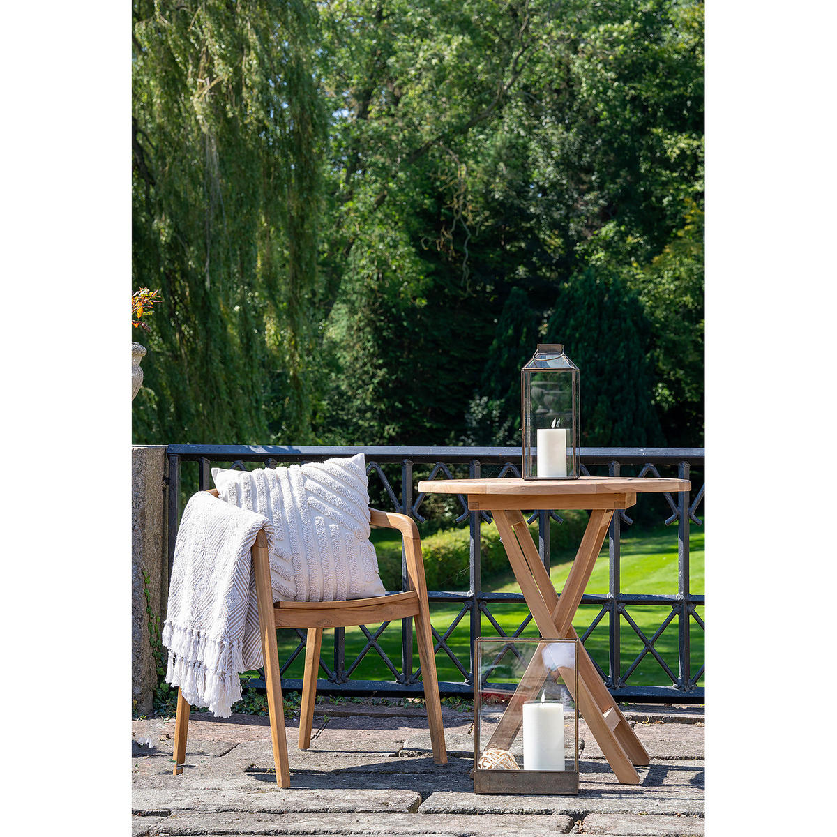 GARTENSTUHL - 2er-Set - Massivholz Teak - Braun, Holz (54/76/55cm) - home24