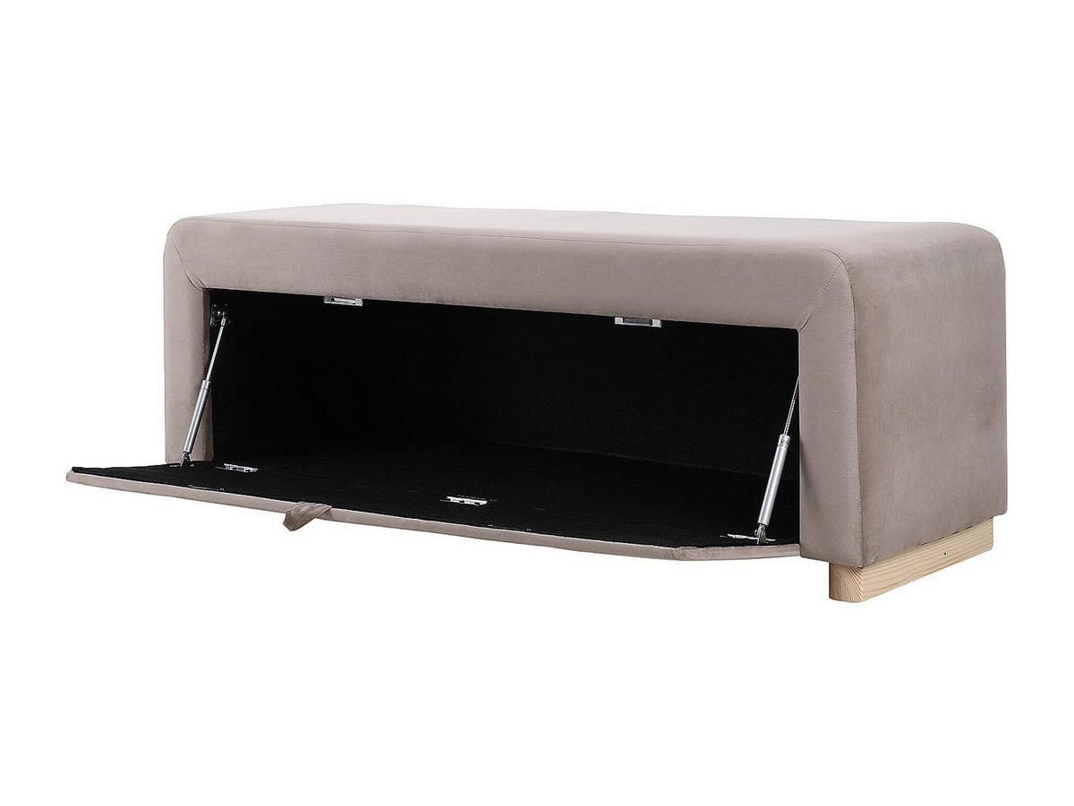 SITZBANK - 130 cm x 42 cm - Samt, Stoff - Taupe - CAPINO - Taupe, Textil (130/46/42cm) - Vente-Unique