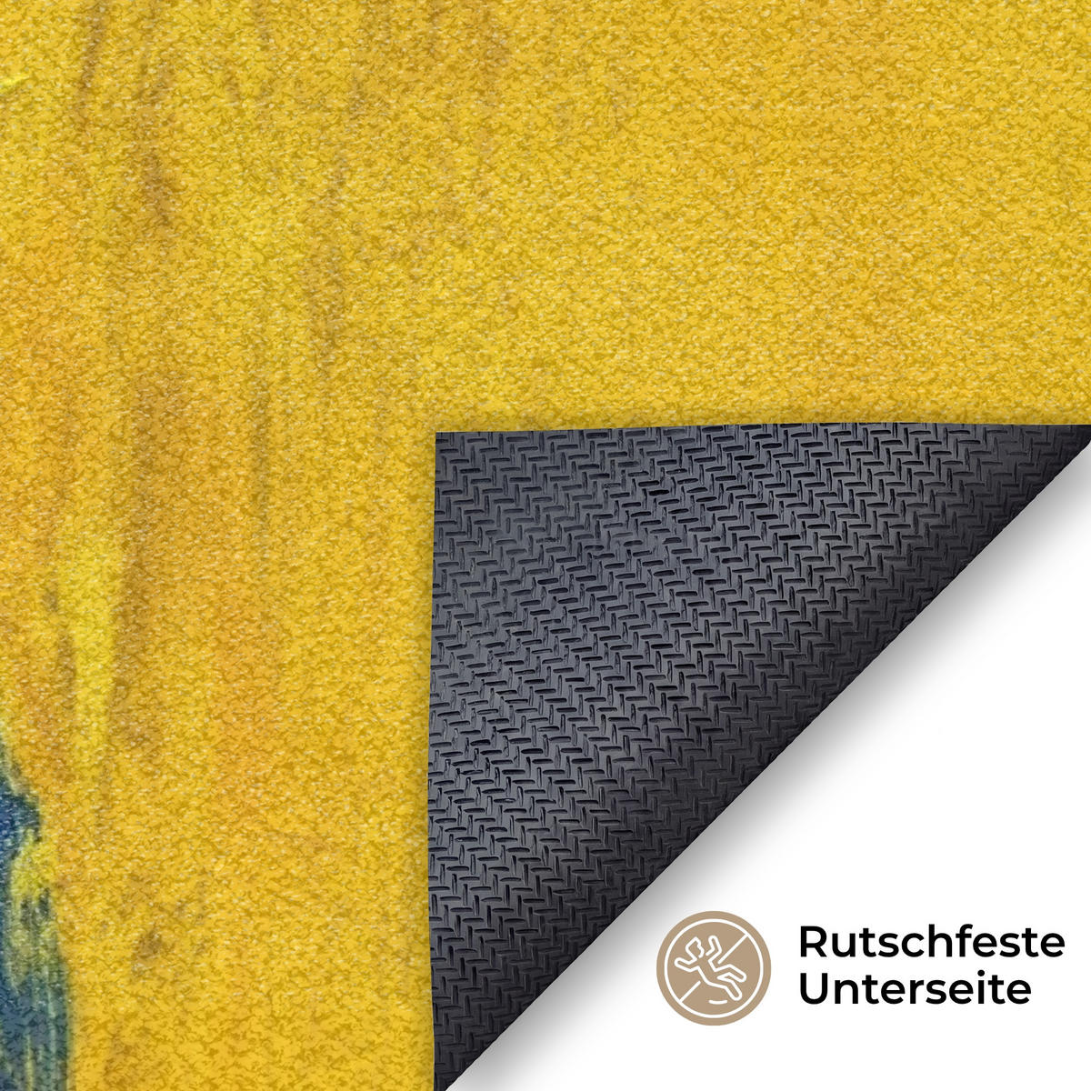 ROHOŽKA Frida Kahlo - Žena - Žlutá - Modrá - Květiny 120x80 cm - žlutá, textil/umělá hmota (120/0.4cm) - MuchoWow