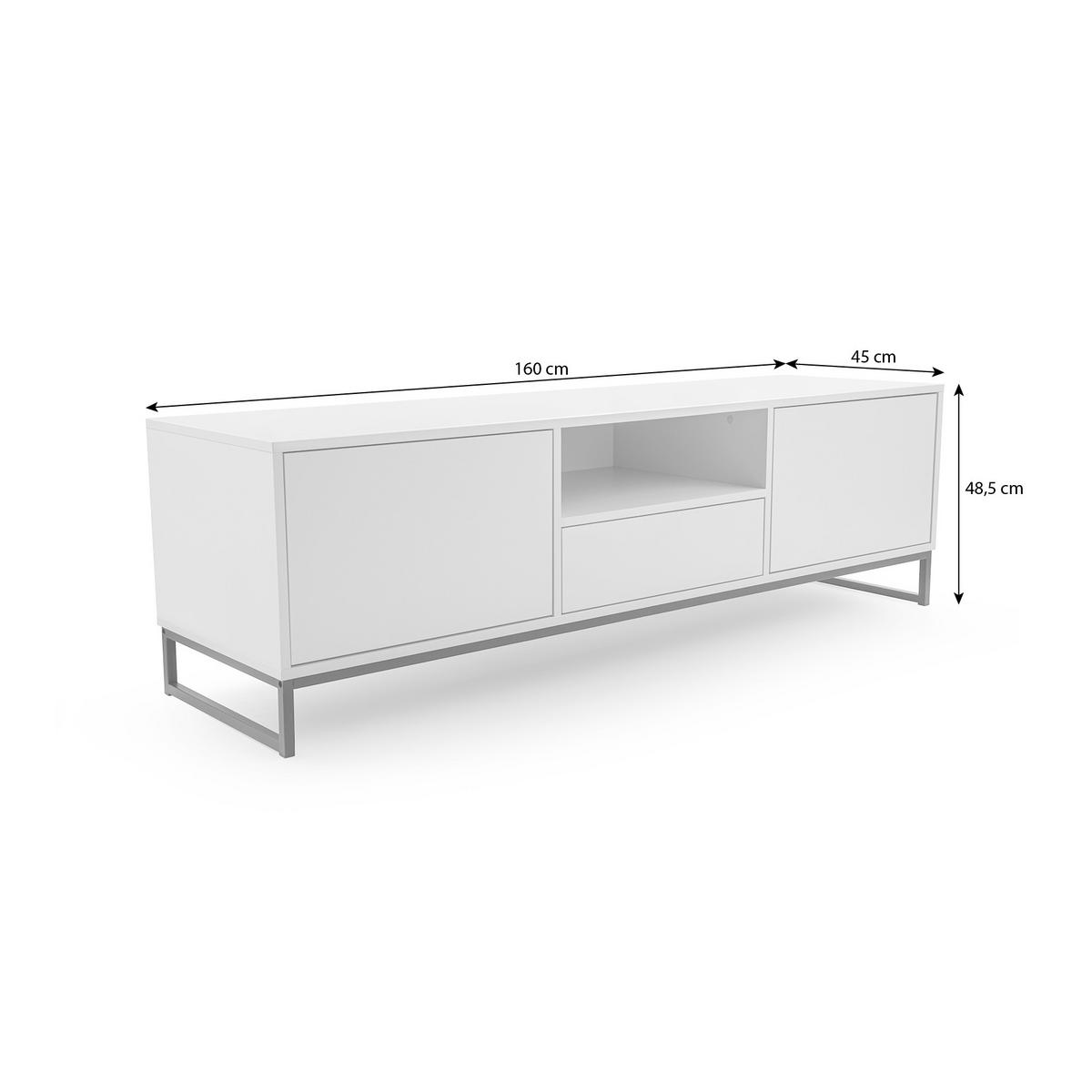 LOWBOARD Giana mit 2 Türen und Schublade, 160 cm, Eukalyptusfarbe - Eukalyptusholzfarben, Holzwerkstoff (160/48/45cm) - Beautysofa