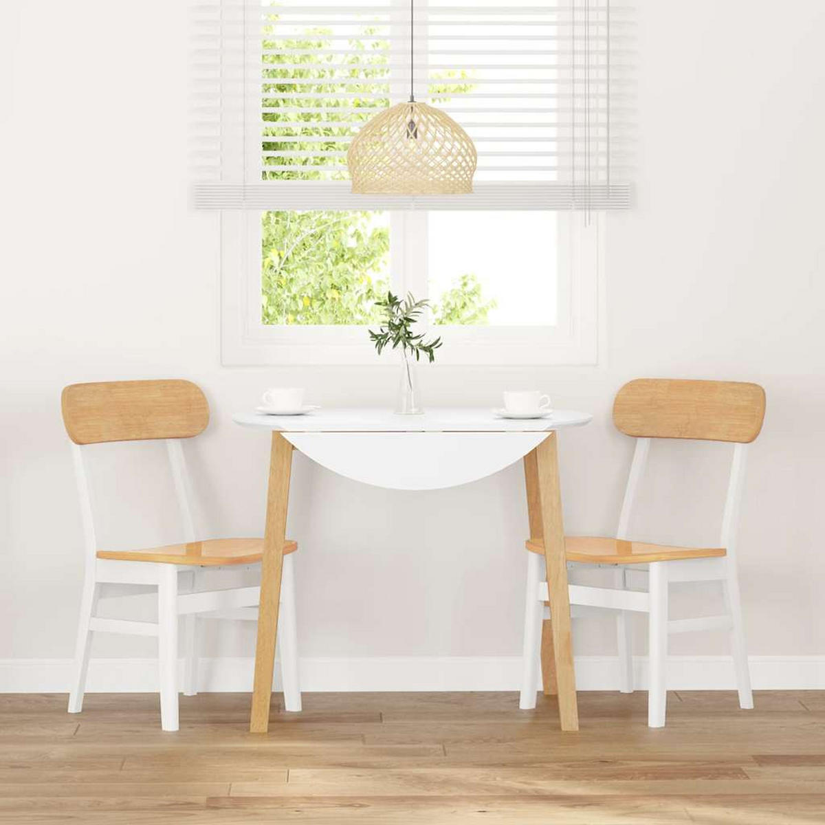 STUHL-SET 2 Stk Schwarzhain 46/81.5/47 cm - Weiß, Holz (46/81.5/47cm) - ZMH