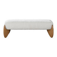 SITZBANK - 127 cm x 48 cm - Stoff - Naturfarben Hell, Weiß - GAMURA - Naturfarben/Weiß, Textil (127/45/48cm) - Vente-Unique