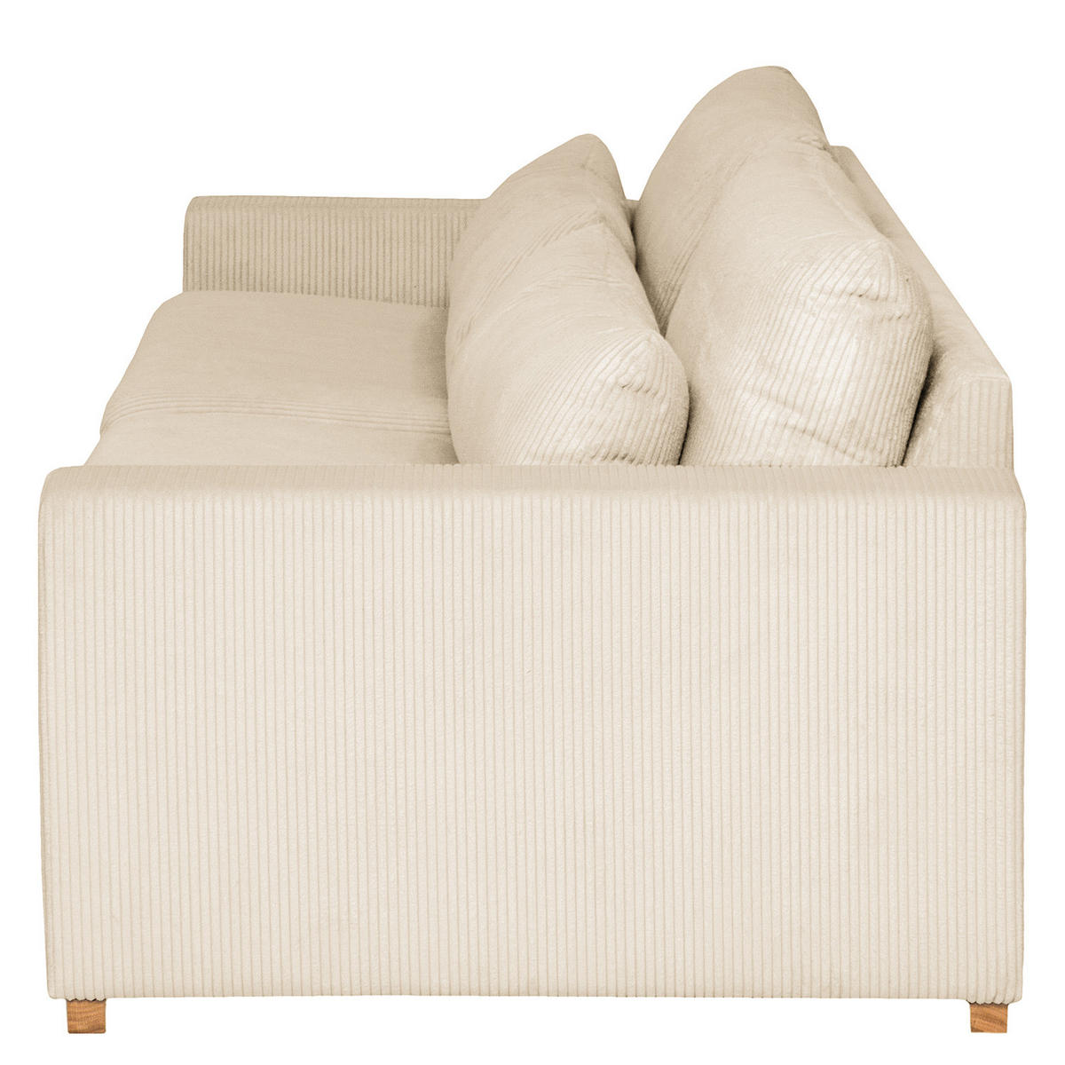 BIGSOFA - Eichefarben/Creme, Eichenholz/Textil (240/82/104cm) - home24