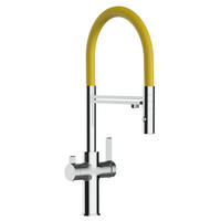 3-WEGE-KÜCHENARMATUR, Verchromt und Gelb, 2-Strahl-Brause - Gelb, Metall (20.61/48/20.61cm) - VIZIO