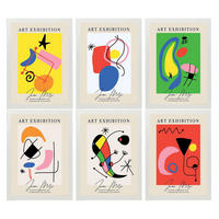 POSTER Set Mit 6 Illustrationen Von Joan Miró Surrealismus A3 Weißer Rahmen - Weiß, Papier (29/3cm) - Nacnic