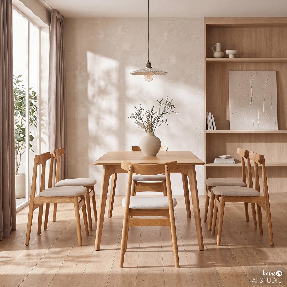 POLSTERSTUHL - 2er-Set - Eichefarben, Holz/Textil (46/78/54cm) - home24