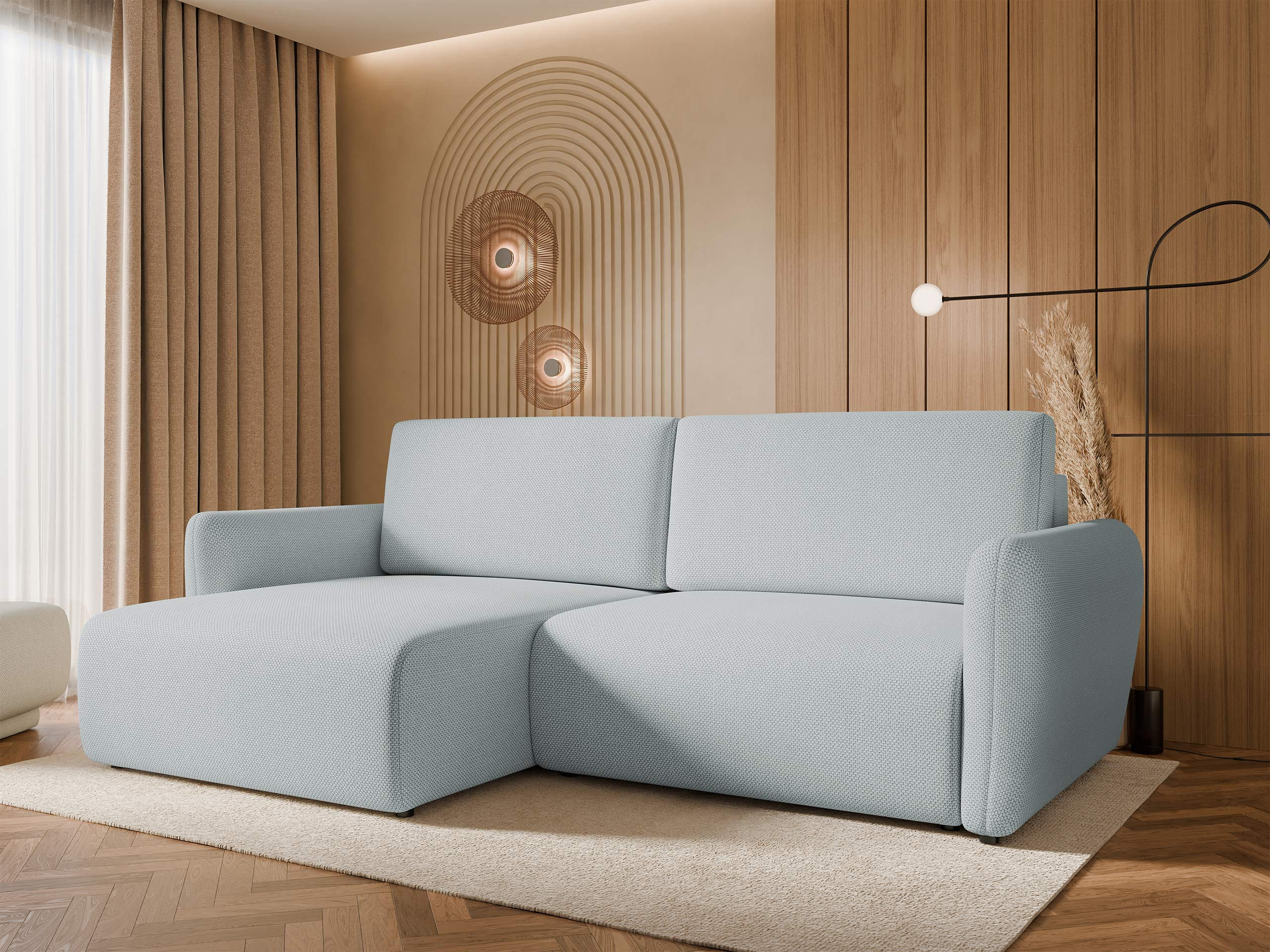 ECKSOFA Goya Slim - Silberfarben/Schwarz, Holz/Kunststoff (234/140cm) - MIRJAN24