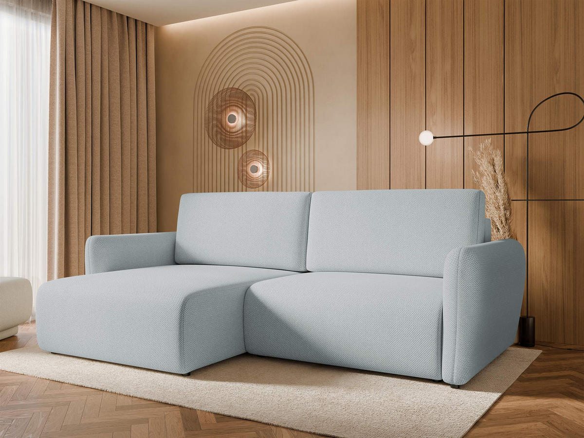 ECKSOFA Goya Slim - Silberfarben/Schwarz, Holz/Kunststoff (234/140cm) - MIRJAN24