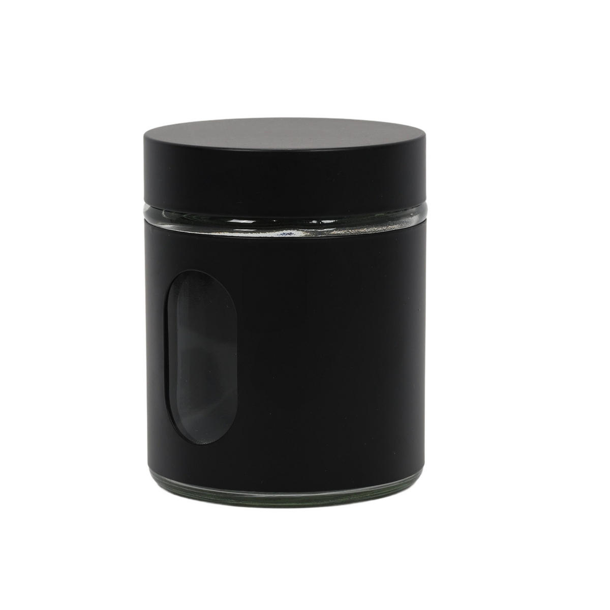 VORRATSBEHÄLTER Glas 0,6 l 10/10/12,5 cm - Schwarz, Glas (10/12.5/10cm) - ZELLER