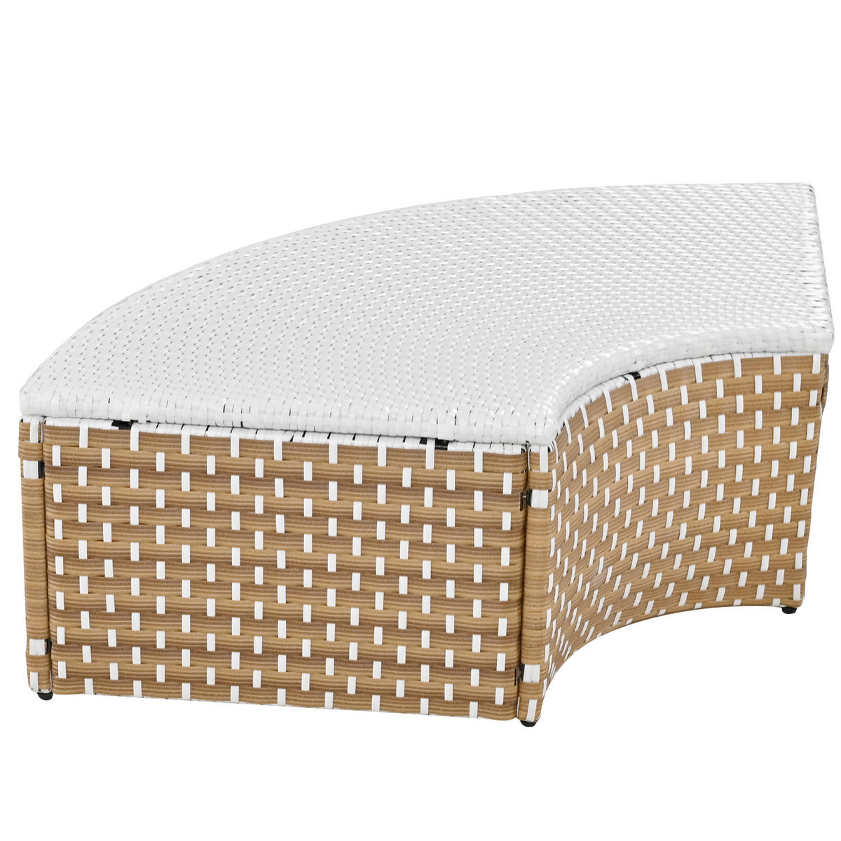 GARTENMUSCHEL aus Rattan & Metall Ø170 cm in Beige mit faltbarem Sonnenschutz - Beige, Metall (170/72/170cm) - Modfu