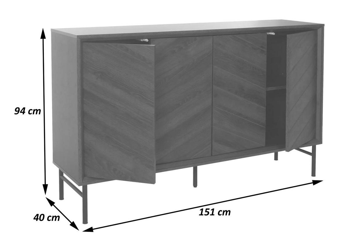 SIDEBOARD Beige - Beige, Holz (151/94/40cm) - MCW