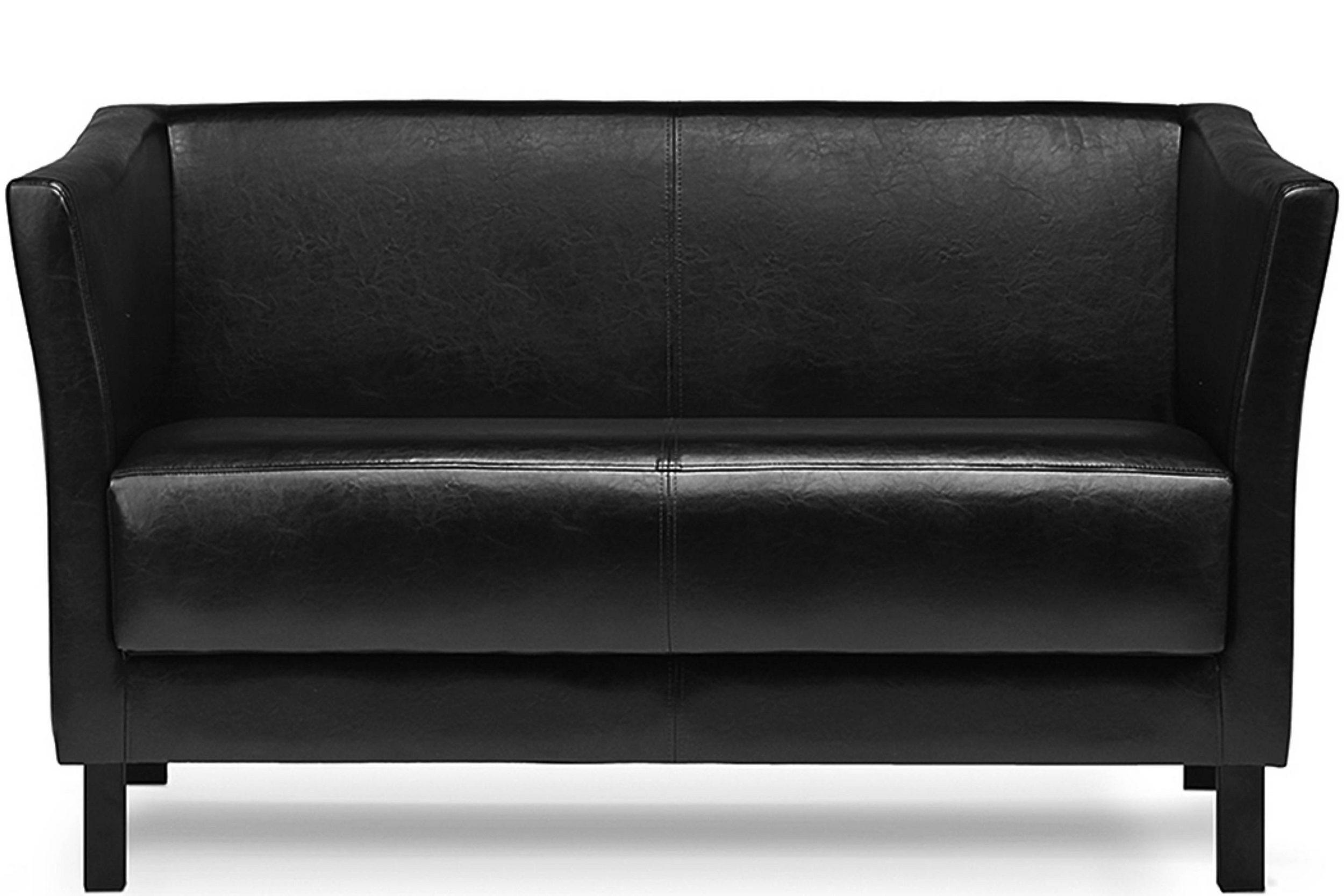 2-SITZER-SOFA ESPECTO Lederoptik, Schwarz - Schwarz, Textil (67/71/130cm) - KONSIMO®