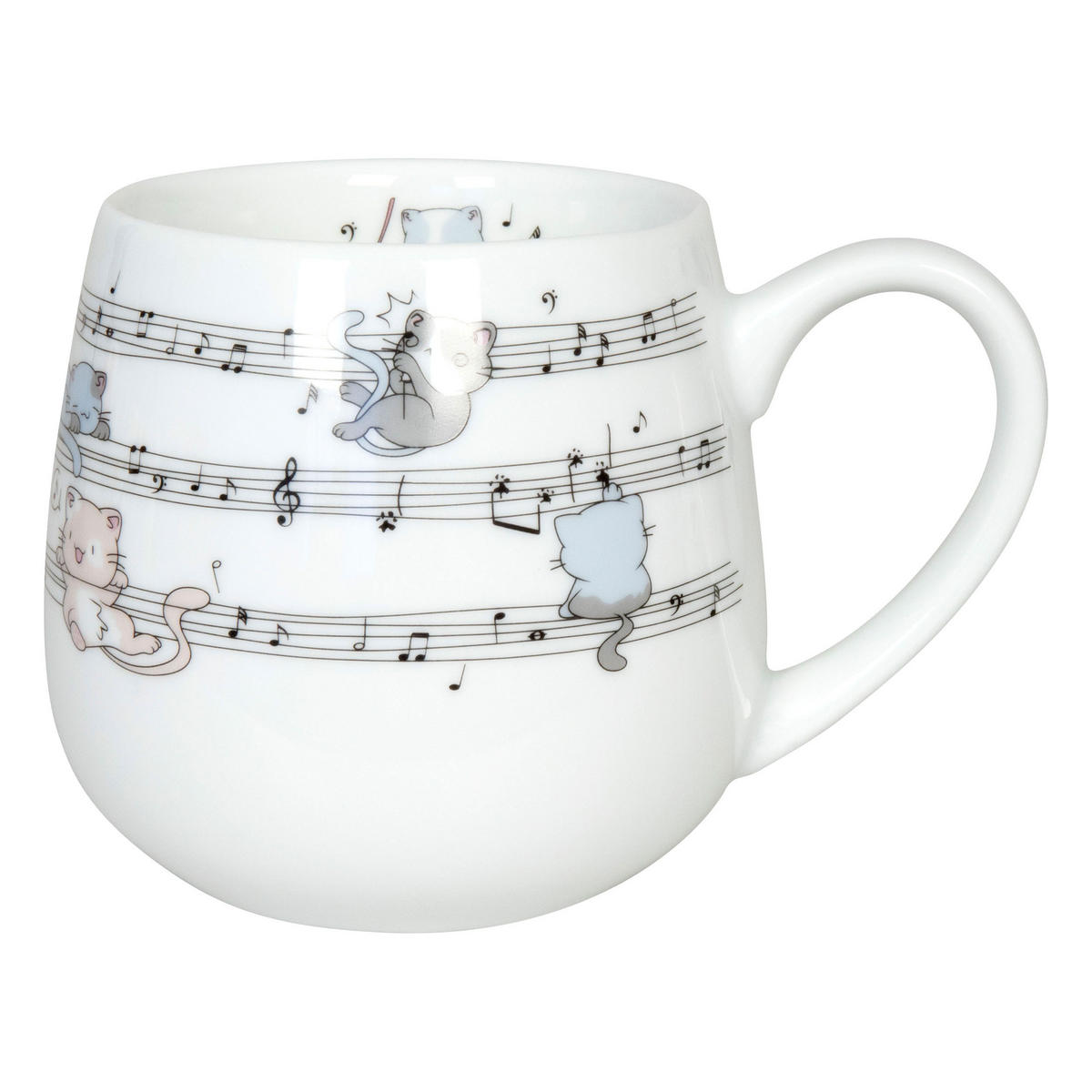 KUSCHELBECHER Lovely Cats - Musical - Naturfarben, Keramik (0.4L) - Könitz