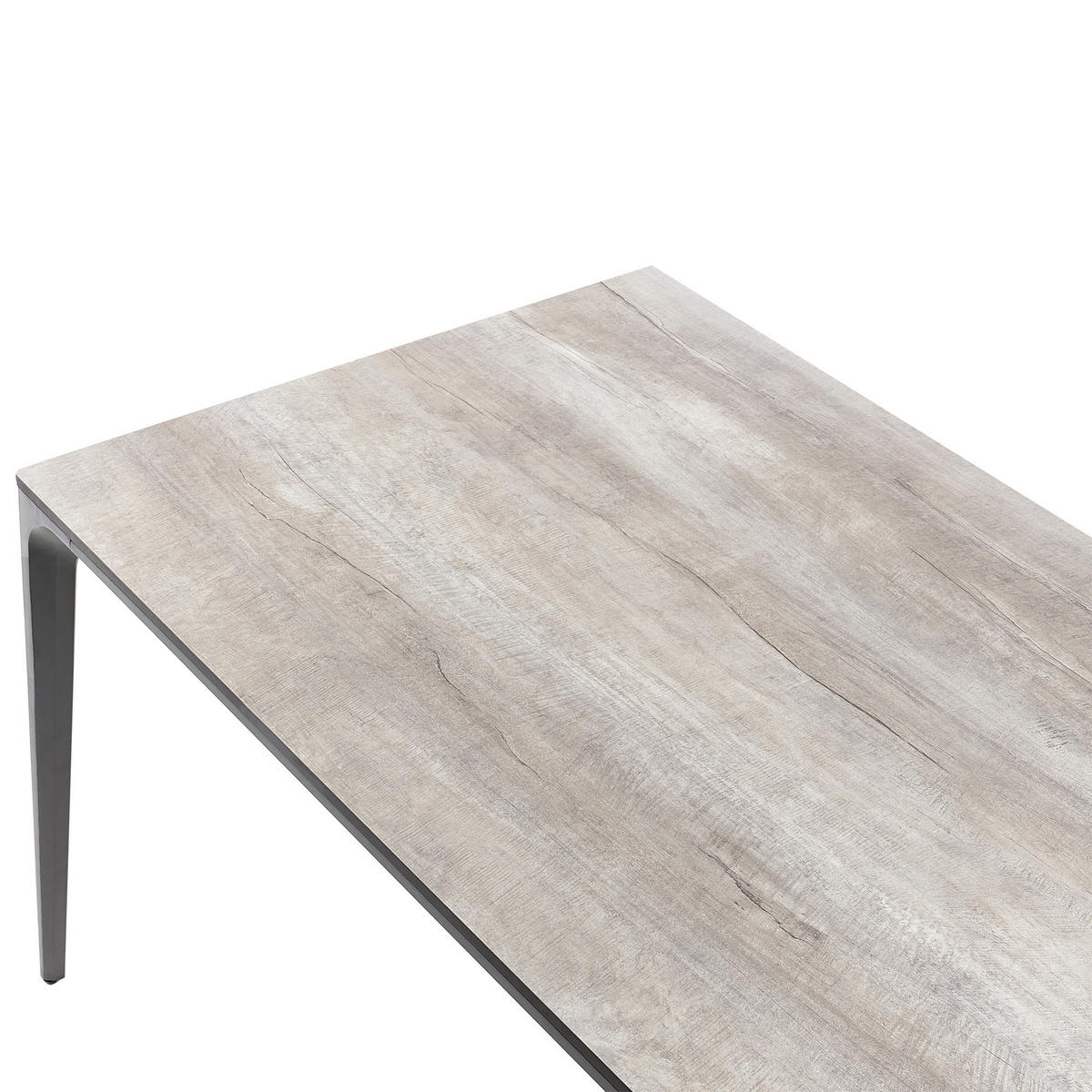 ZAHRADNÍ STŮL 180/90 cm Holzoptik Světle šedý Sovareto - tmavě šedá, plast (180/90/75cm) - Beliani