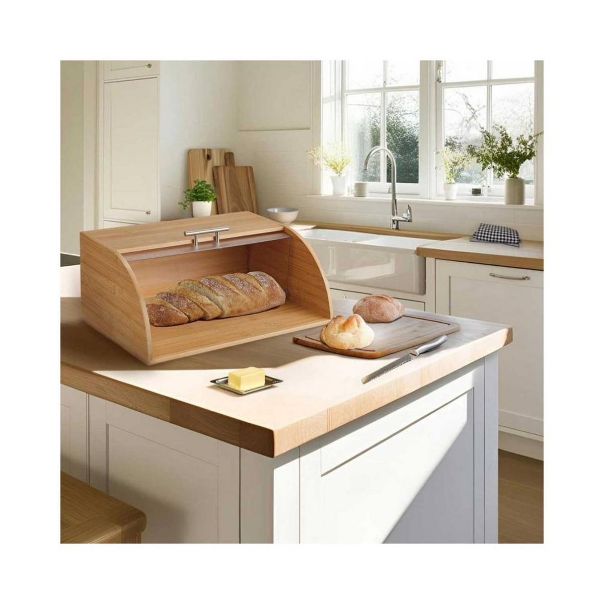 BROTKASTEN Beige 41/29/17 cm 59708 - Beige, Holz (29/17/41cm) - Klausberg 
