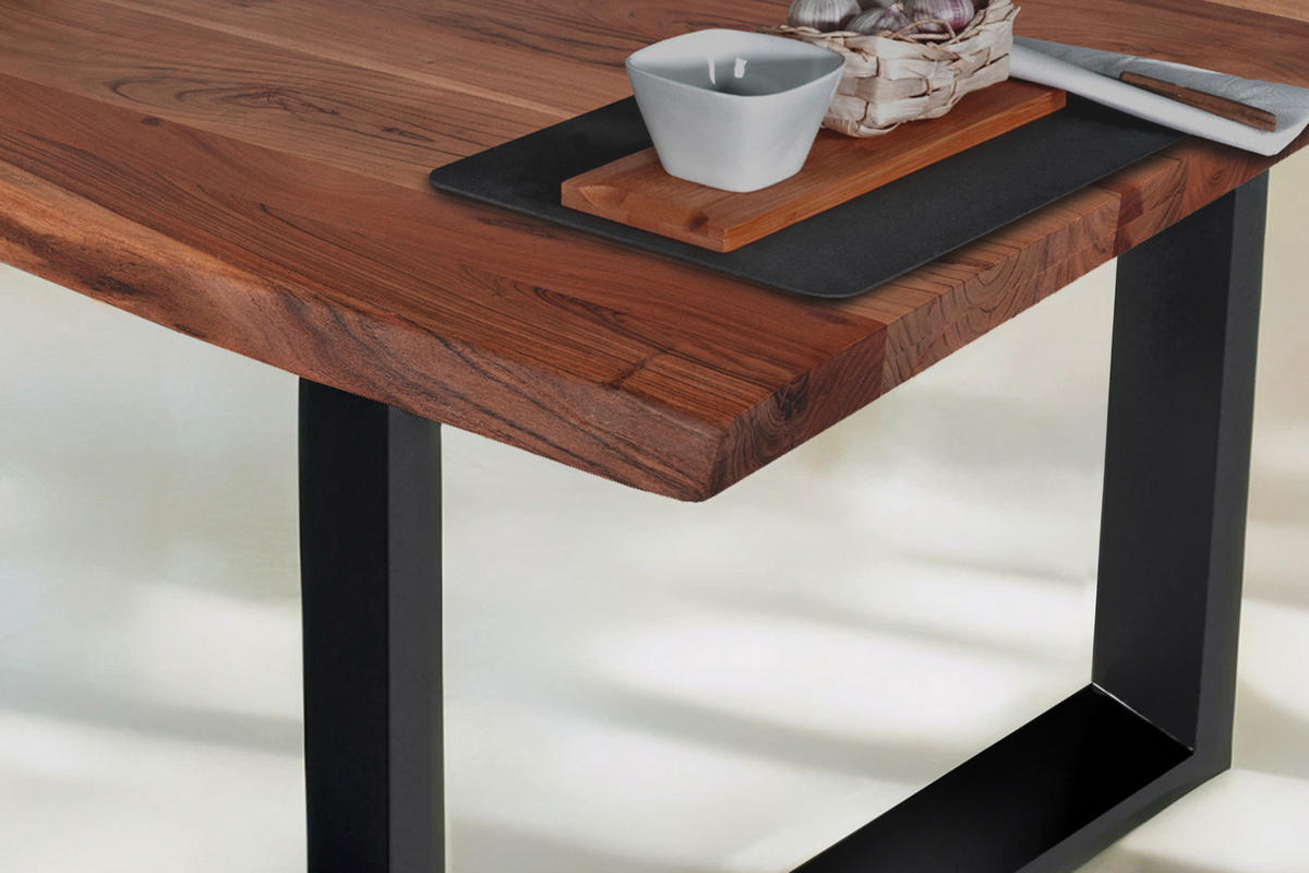 ESSTISCH THEA - Schwarz/Braun, Holz/Metall (100/200/77cm) - SAM