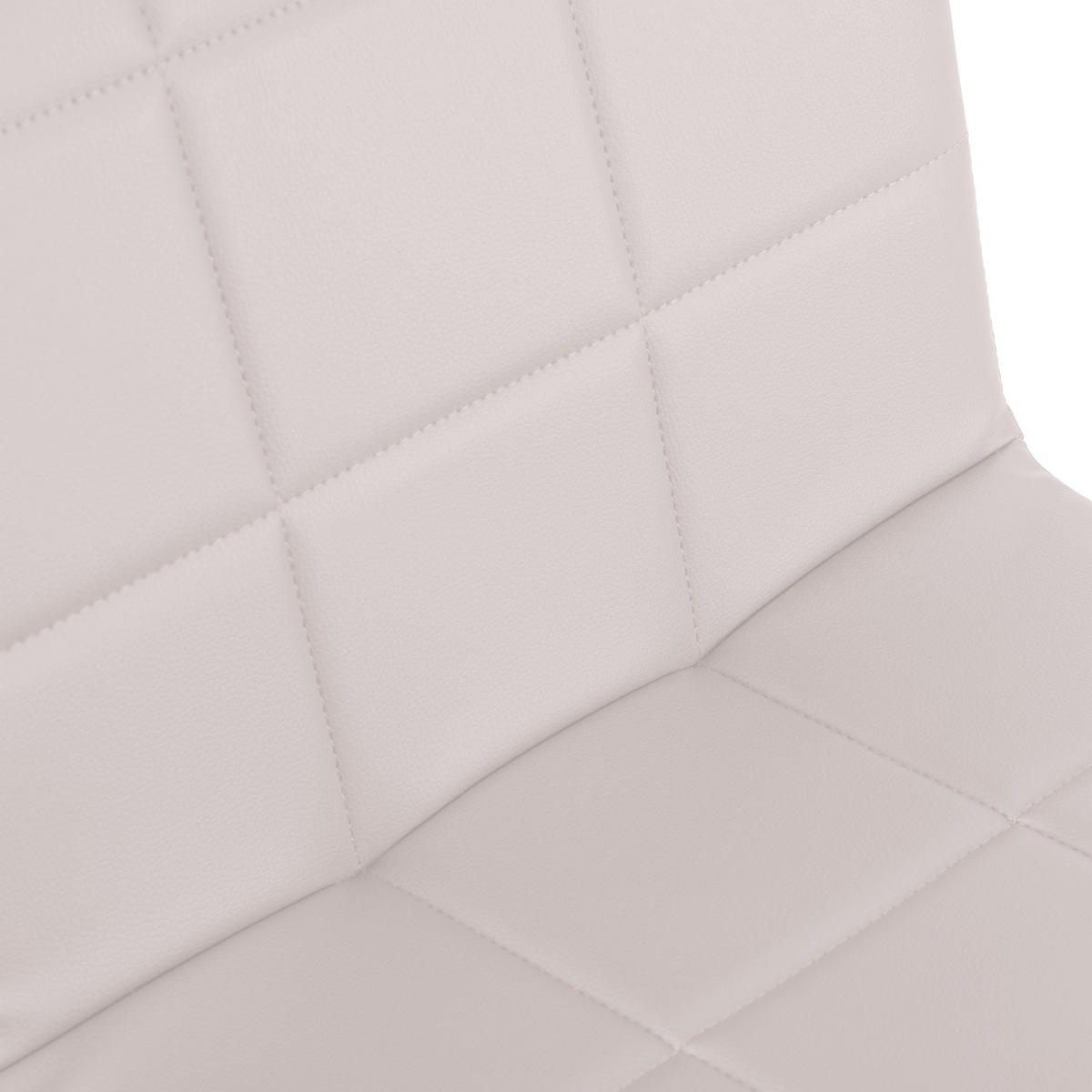 DREHSTUHL Lederlook Weiß - Chromfarben/Weiß, Textil/Metall (44/81/55cm) - CLP