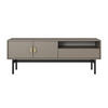 TV-SCHRANK Stoon Steingrau mit Schublade 154 cm - Beige/Goldfarben, Holzwerkstoff/Metall (154/57/38cm) - Selsey