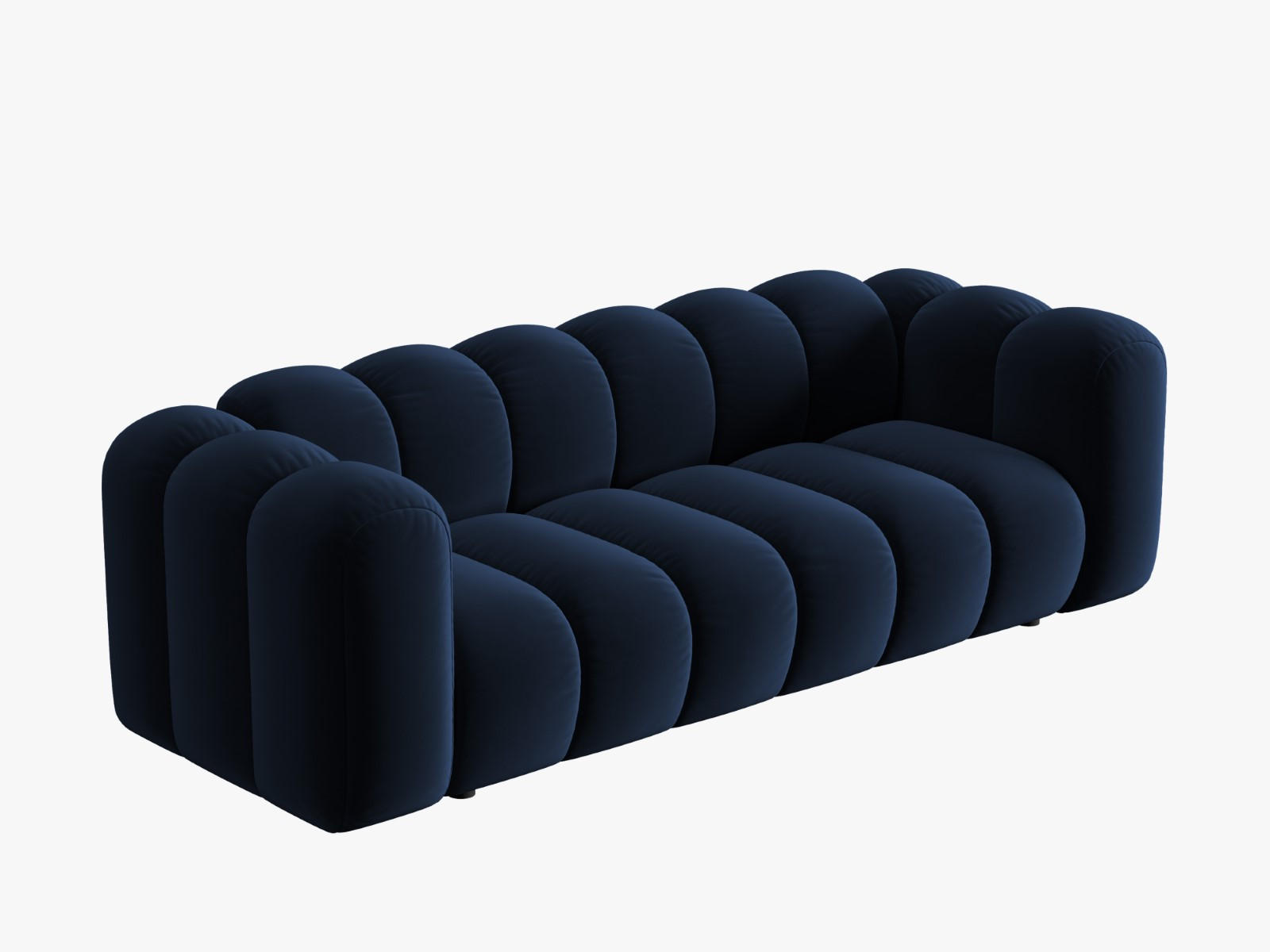 SOFA Lupine aus Samt königsblau 3 Sitzplätze - Dunkelblau, Textil (95/70/230cm) - Micadoni